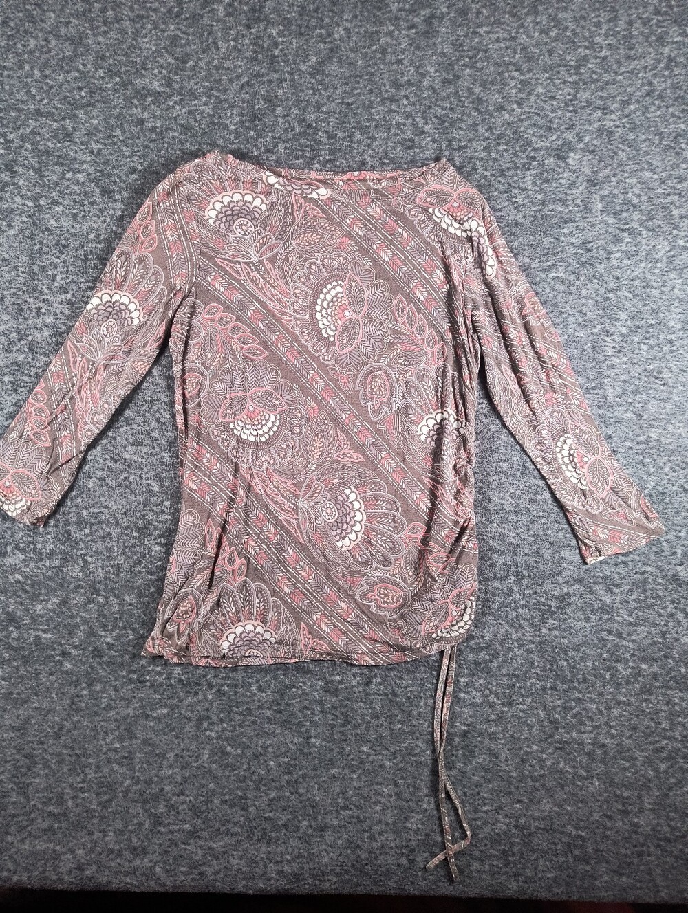🔥 BOGO Free 🔥 Ruby Rd tie side 3/4 sleeve paisley shirt, women's small